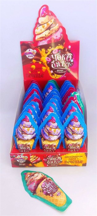 Изделие кондитерское с игрушкой «Чокобабл»: десертная паста с печеньем 7 гр. 30 шт. уп. 02866
