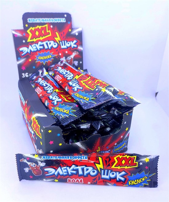 Жевательная конфета "Электрошок" XXL со вкусом Кола 25 гр. 36 шт. уп. 01700