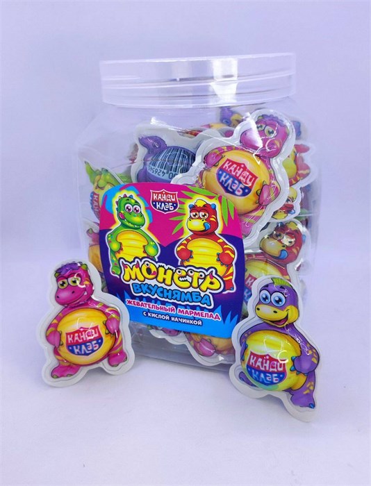 Жевательный мармелад с кислой начинкой «Монстр Вкуснямба» 10 гр. 30 шт. уп. 02667