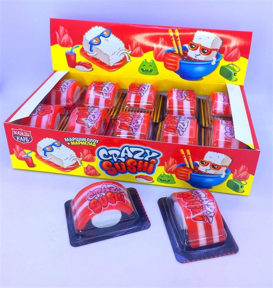 Мармелад с маршмеллоу "Crazy Sushi" 15г*20шт* 01250