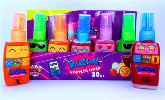Конфета-спрей «Рация» ассорти 15 мл. 30 шт. уп. 01097