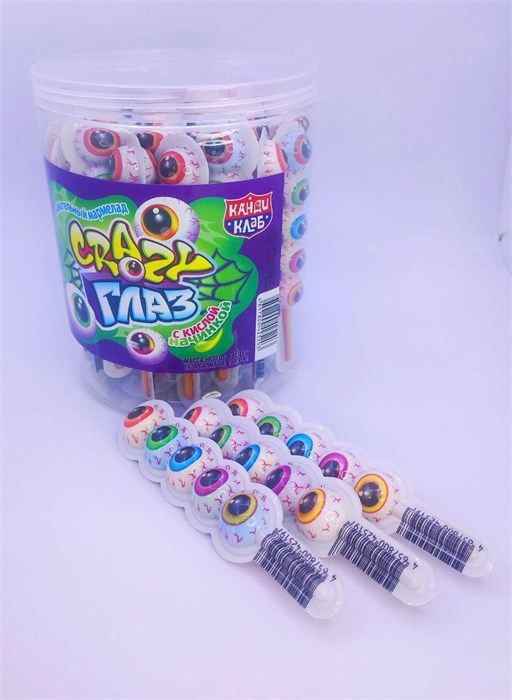 Жевательный мармелад "Crazy глаз" шпажка 10 гр. 30 шт. уп. 02480
