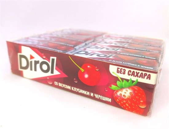 Жевательная резинка "Dirol" Клубника - Черешня 13.6 гр. 30 шт. уп. 01785