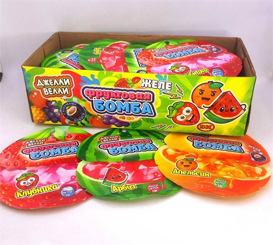Фруктовое желе "Джелли Велли Фруктовая Бомба" 30 гр. 30 шт. уп. 02132