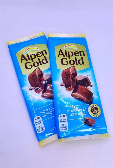 Плиточный шоколад "Alpen Gold" Молочный 80 гр. 21 шт. уп. 02619
