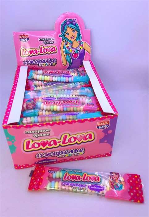 Сахарное драже "LOVA-LOVA ожерелье с подвеской" 18 гр. 48 шт. уп 01380