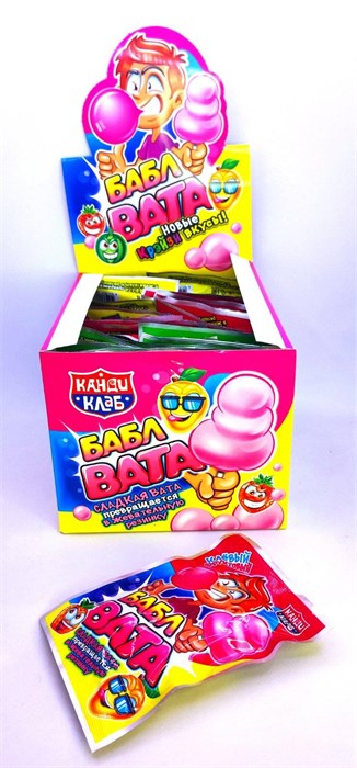 Сладкая вата "Бабл вата" ассорти 5 гр. 24 шт. уп. 00221