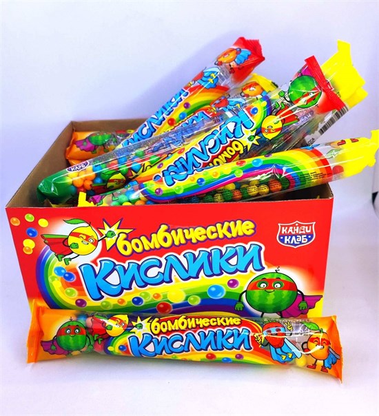 Сахарное драже с хрустящей начинкой "Бомбические кислики" 20 гр. 24 шт. уп. 01876