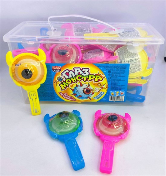 Десерт желейный со взрывной карамелью «Глаз Монстра» ассорти 14 гр. 30 шт. уп 02932