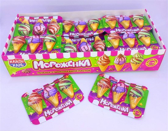 Печенье с шоколадной пастой "Мороженка" 9 гр. 30 шт. уп 02894