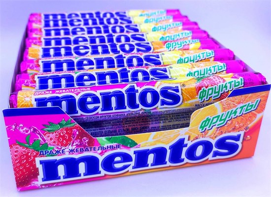 Жевательные драже "Mentos фрукты" 27,5 гр. 24 шт. 02120