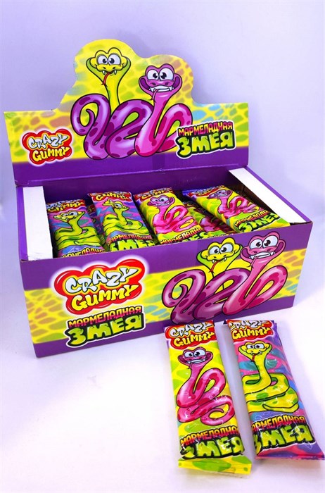 Мармелад "CRAZY GUMMY. Мармеладная змея" 15 гр. 36 шт. уп. 00748