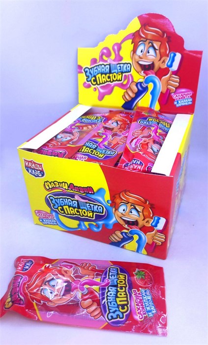 Сахарное драже "Зубная щетка с пастой" 15 гр. 30 шт. уп 00226