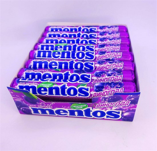 Жевательные драже "Mentos Виноград" 27,5 гр. 24 шт. 02121