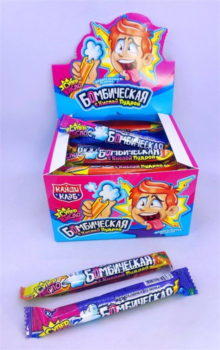Жевательная резинка с кислой пудрой "Бомбическая" ассорти 10 гр. 48 шт. уп. 00163