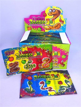 КМ Драже с кислой пудрой и тату "Тайна Змеи" 3 в 1 8 гр. 30 шт. уп. 01947