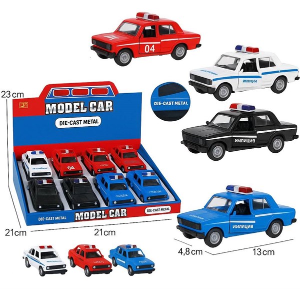 Машина Пластик 2106 Полиция 12 шт. уп. 02076