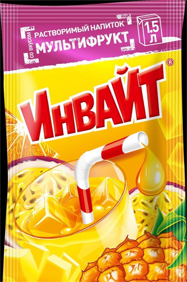 Растворимый напиток "Invite" Мультифрукт 12 гр. 24 шт. уп. 02749