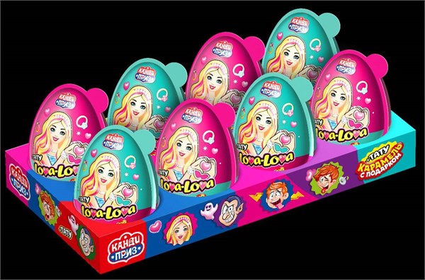 Карамель в наборе с подарком "КАНДИ ПРИЗ" (Lova-Lova) 45 гр. 8 шт. уп. 02039