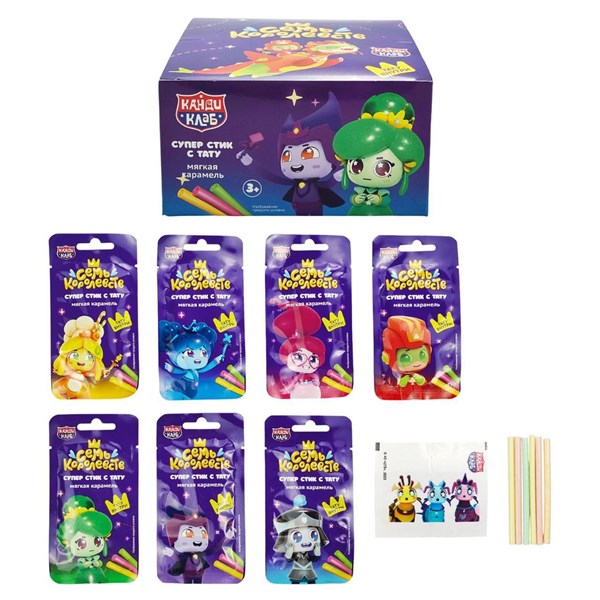 Мягкая карамель с татуировкой "Супер Стик с Тату" (Семь королевств) 5 гр. 40 шт. уп. 02735