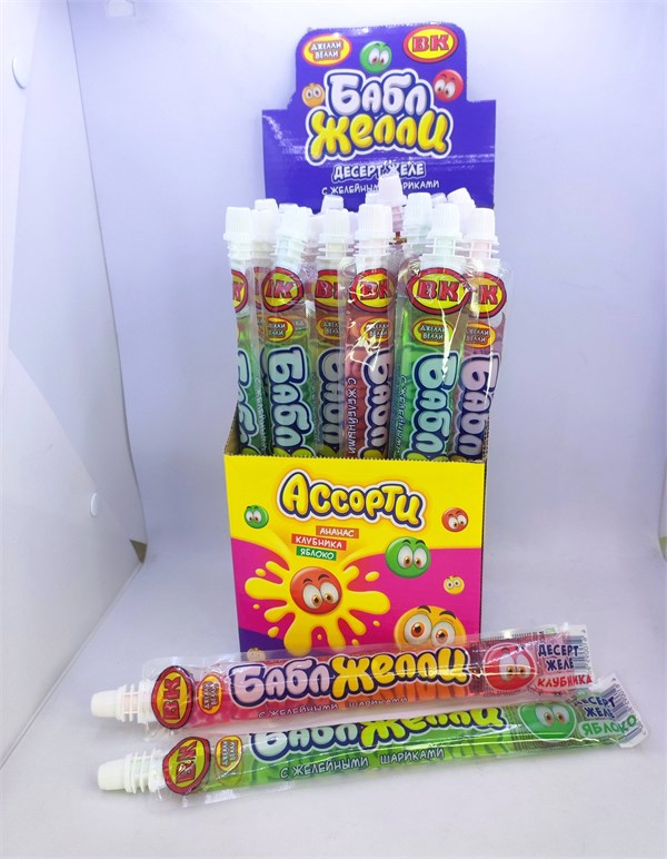 Желе с желейными шариками  "Джелли Велли Бабл Желли" ассорти 70 гр. 30 шт. уп. 03059