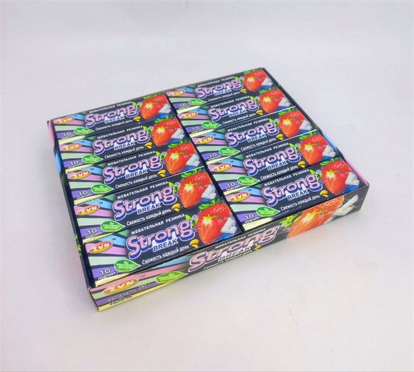 Жевательная резинка «STRONG BREAK» со вкусом клубники 14 гр. 20 шт. уп. 03070