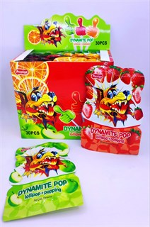 Карамель на палочке с кислой пудрой 