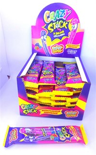 Жевательный мармелад в кислой обсыпке «CRAZY GUMMY. CRAZY STICK» Лесные ягоды 20 гр. 24 шт. уп. 01808