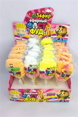 КМ Зефир Зефирный ФАСТ ФУД 15 гр. 24 шт. уп. 03044