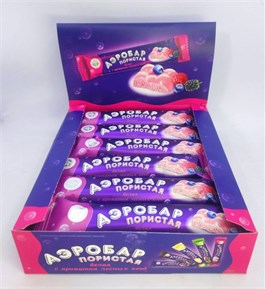 Плитка кондитерская пористая белая с ароматом лесных ягод «Аэробар» 28 гр. 18 шт. уп 03095