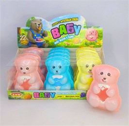 Десерт с фруктовым соком «Вабу» (фигура медвежонка) ассорти: манго, клубники, винограда 42 гр. 12 шт. уп 03089