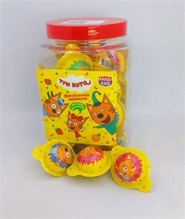 Жевательный мармелад ТМ «Канди Клаб» c кислой начинкой круглый (Три кота), вкус ассорти 10 гр. 30 шт. уп. MAR204