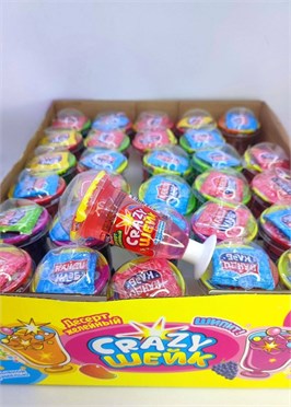 Десерт желейный со взрывной карамелью "Crazy Шейк" ассорти 41 гр. 30 шт. уп. JEL122