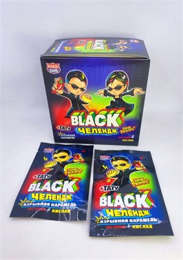Взрывная карамель (острая/кислая) с татуировкой."BLACK Челендж" ассорти 3 гр. 24 шт. уп. CAR289