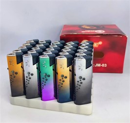 "РЕЛЬЕФ" зажигалка ТУРБО ДЖЕТ металлическая, 25 шт. уп. (JM-03) 9785353117940
