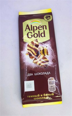 Плиточный шоколад "Alpen gold" Темно-белый 80 гр. 21 шт. уп. 9785353117919